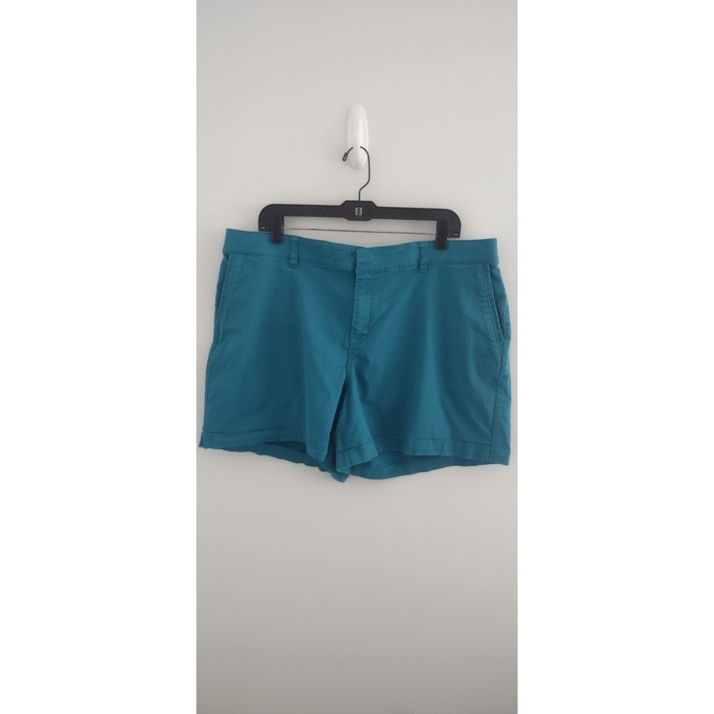 Lane Bryant Women's Turquois Blue Stretchy Short Shorts Ruffle Pocket Accent, 18